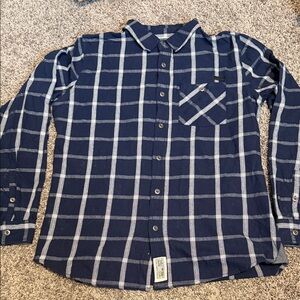 NWOT Harley Davidson Blue and White Plaid Button-Up Shirt